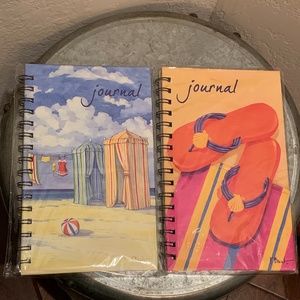 Lot of 2 Paul Brent Spiral Journals Beach Theme Assorted 60 pages each